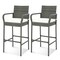 Set of 2 Patio Wicker Barstools with Armrests and Soft Cushions Ideal for Outdoor Use